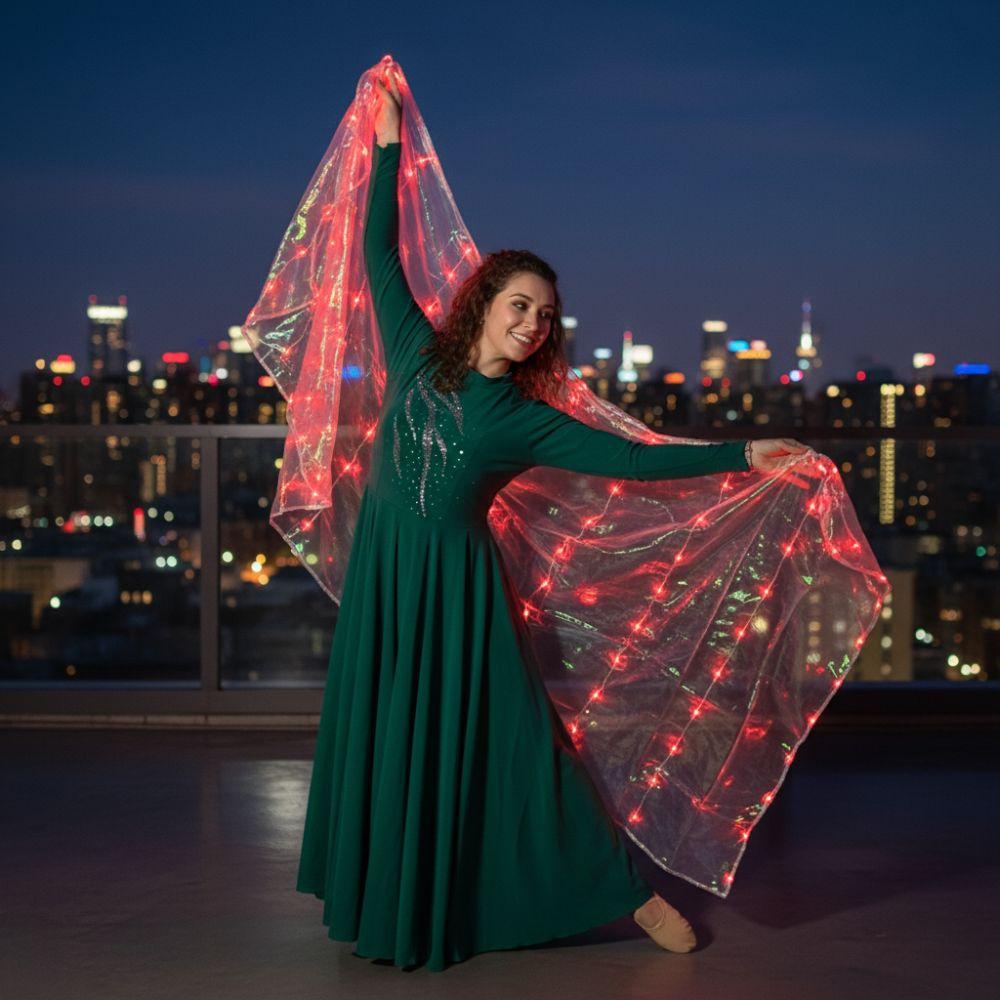 Solid Color LED Luminous Scarf Dance Performance Performance Props New Stage Props Dance Festival