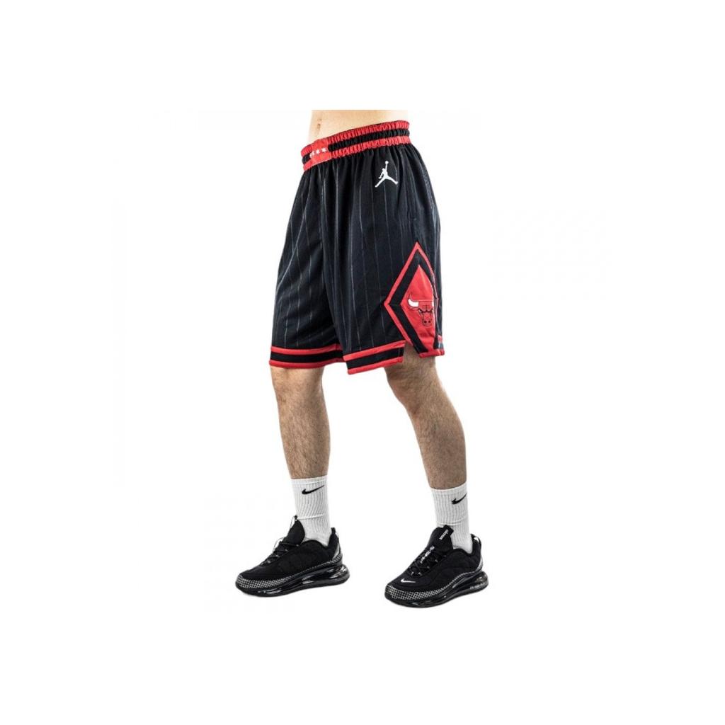 Jordan NBA Bulls Team Limited Edition Color Block Logo Print Mid-Rise Straight Basketball Shorts Unisex Shorts Black CV9555-010
