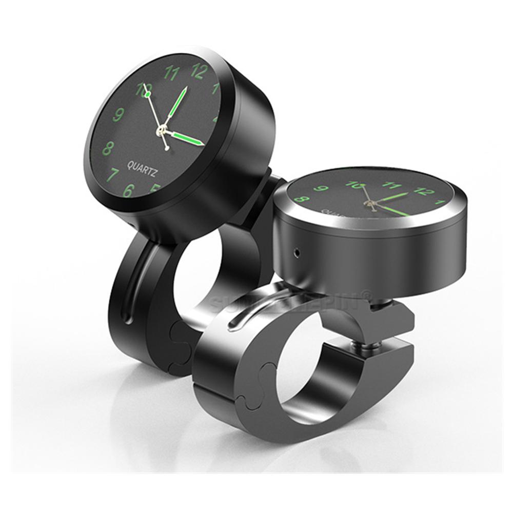 Universal 7/8 vanntett krom motorsykkel sykkelstyrefeste kvarts klokke Klokke aluminium lysende klokke Moto tilbehør