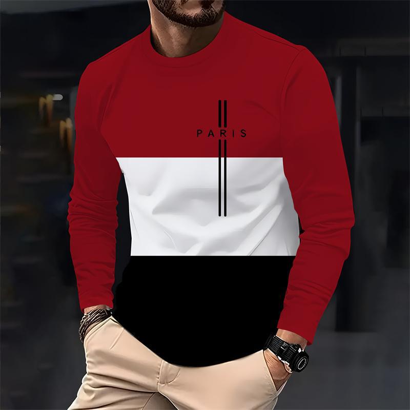 

Men s Loose Long Sleeve Print Fashion Crew Neck Casual T-Shirts Men’s 5XL