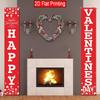Valentine's Day LOVE Porch Banner - Rose XOXO Romantic Design - Roses - Porch Hanging Door Decor (2793)