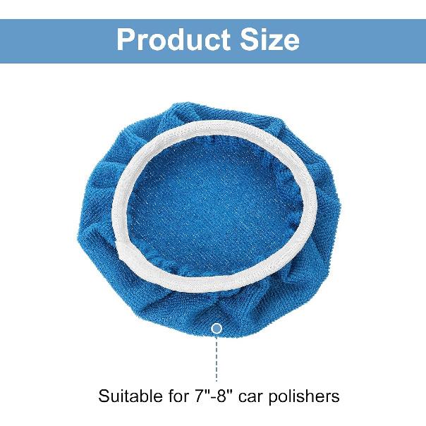 HARFINGTON 10pcs Car Polisher Bonnet Buffing Pad Micro-fiber Polishing Buffing Pad Cover for 7"-8" Car Buffer Bonnets Polisher, Dark Blue