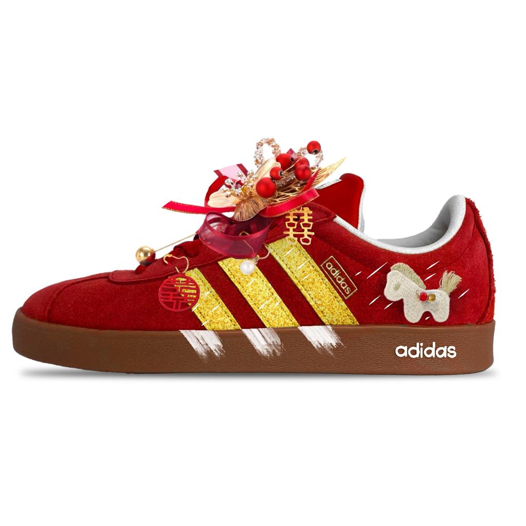 adidas Vl Court Classic Abriebfest, Leicht und Atmungsaktiv Niedrige Skateboard-Schuhe Unisex KK3774(team1658-)