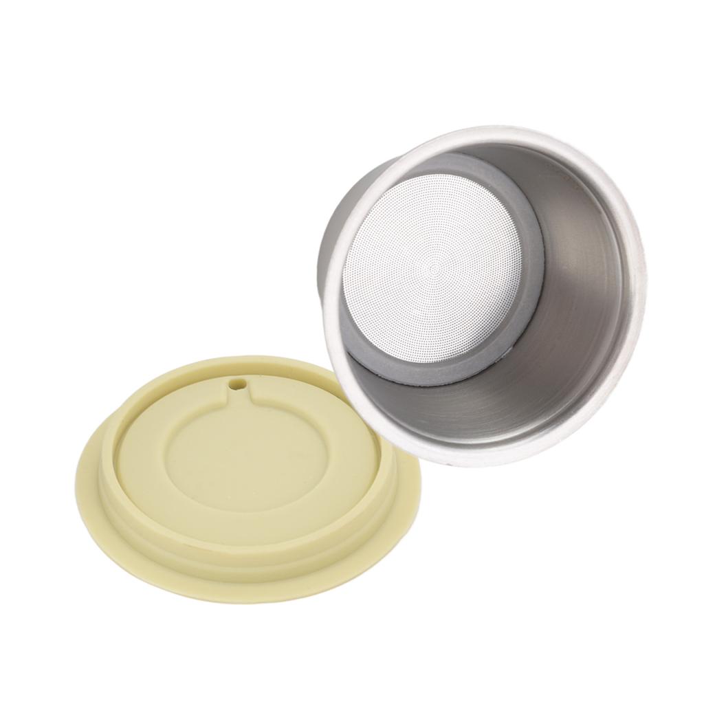Stainless Steel Reusable Coffee Capsule Cup Refillable Coffee Pod Cup with Silicone Cover