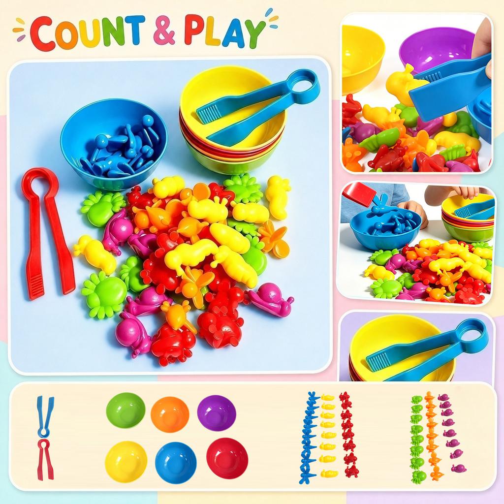 Counting Soft Plastic Toy - Sorting Set for Preschool Kids