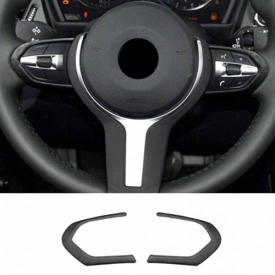 2013-19 Grey Suede Steering Wheel Button Frame Cover Trim For BMW 3 4 Series GT