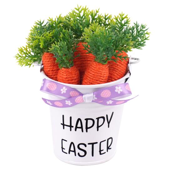 

Mini Easter Party Decoration Miniature Iron Bucket Ornament with Foam Eggs/Carrots for Spring Party Favors DIY Crafts B фіолетовий