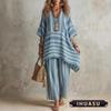 Women's Fashion Casual 3/4 Sleeves V Neck Pants Suits Elegant