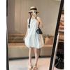 Korean White Sleeveless Vest Dress Women's Summer Gentle Wind Temperament Skirt Small Loose Bud Short Skirt