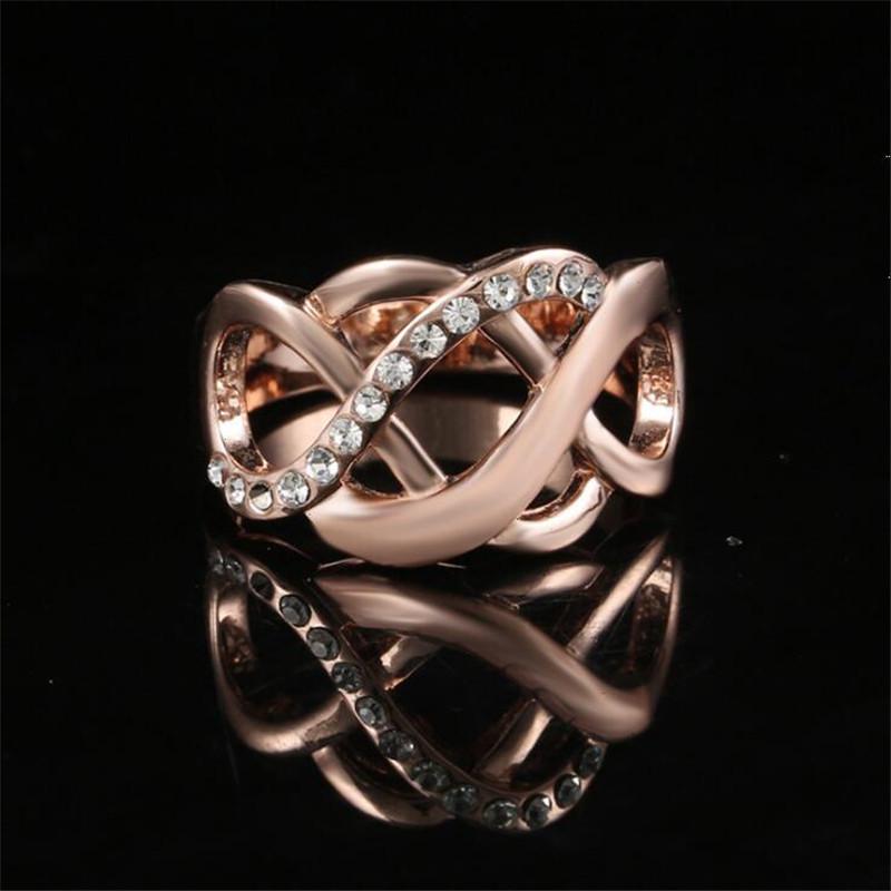Ring Hollow-out Cross Inlaid Rhinestones