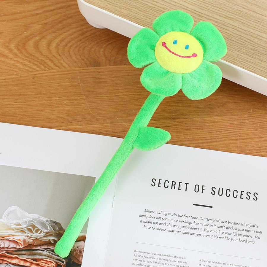 

Creative smiley face sun flower plush toy rose fabric bouquet curtain flower buckle flower shooting prop decoration 32cm（0.02kg） зелёный
