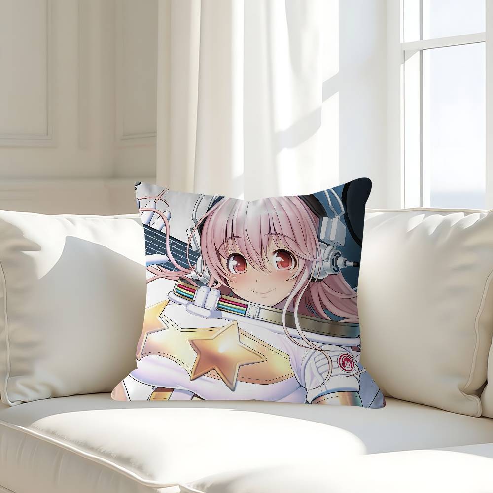 Anime Super Sonico Pillow Case Removable Washable Cushion Cover – All-Season Soft Linen