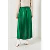 Women's Skirt Leather Look Elastic Waist Pleated Bell Skirt