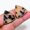 Natural Dendrite Opal Gemstone Brass Jewelry Earring 1.02" RE-187