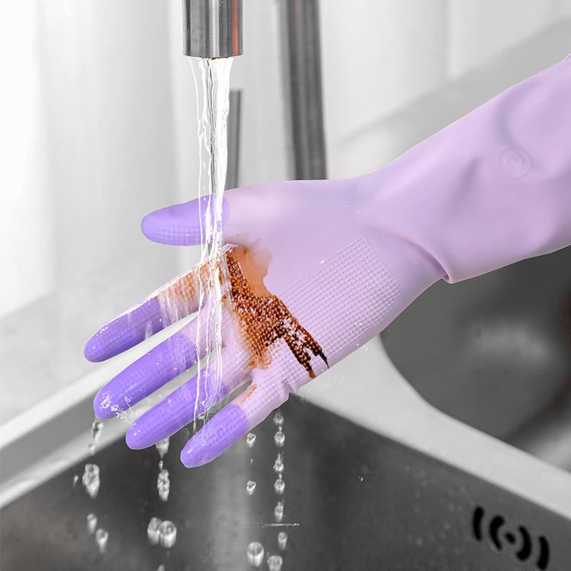 3 Pairs, Colorful Household Cleaning Gloves, Kitchen Dishwashing Gloves, Non-Slip Household Gloves, Suitable for Small Hands