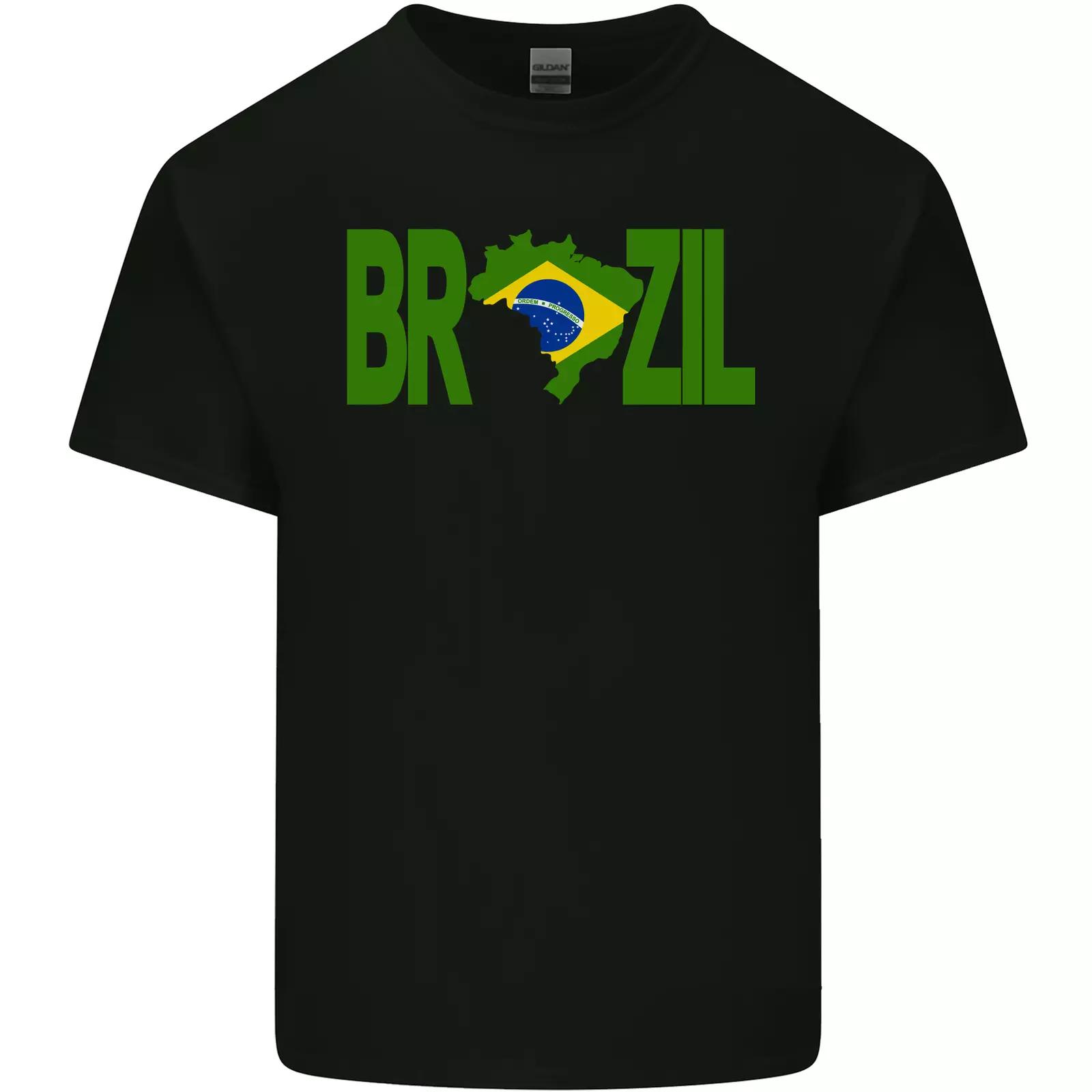 

Brazil Football Brazilian Soccer Flag Mens Cotton T-Shirt Tee Top S