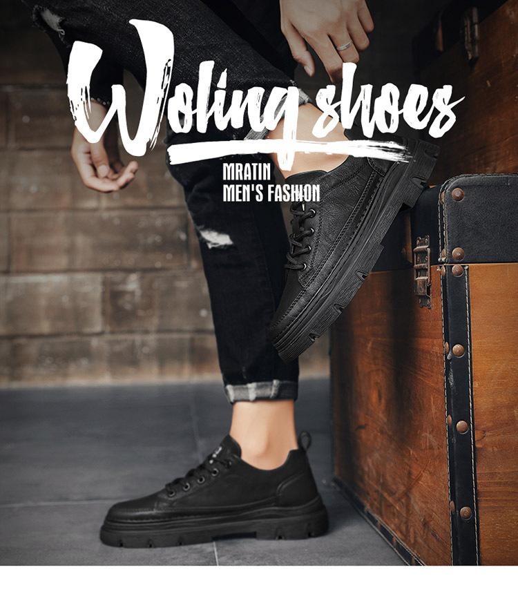 2025 Men's Autumn Leather Low-Top Martin Boots - Soft Sole Casual Workwear Shoes.