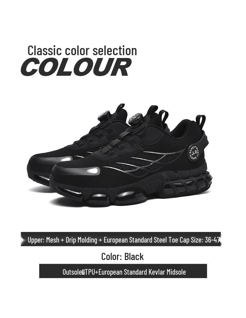 Trendy Unisex Lightweight Steel Toe Safety Shoes for Daily Logistics Work, Plus Size Available