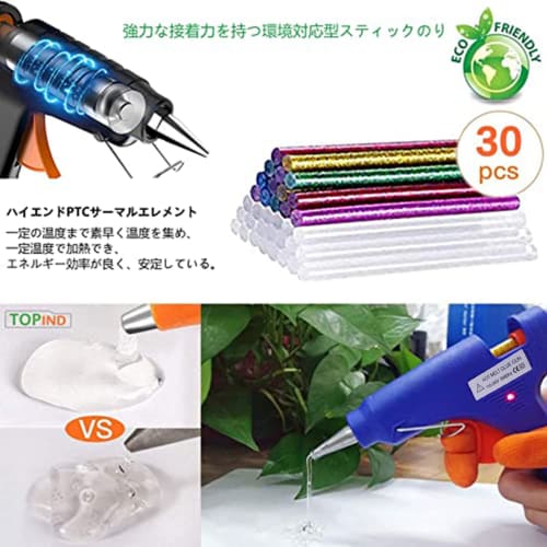 TOPIND Mini Hot Melt Glue Gun Kit with 30 Glue Sticks for DIY, Crafts, and Quick Home Repairs (20W)