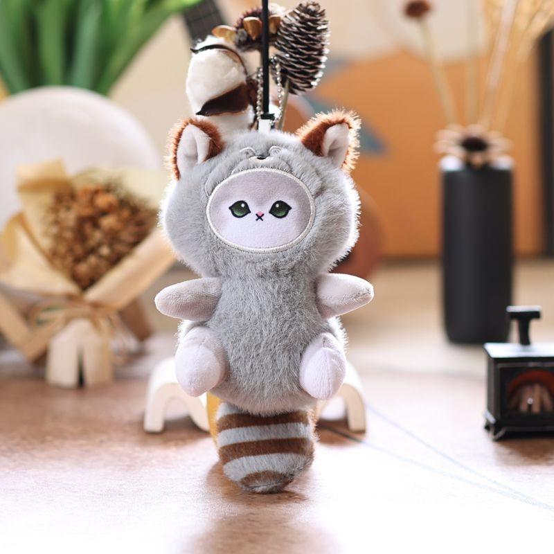Cuter Capybara Cat Plush Pendant Soft Stuffed Animal Toy Keychain Gift Kids For