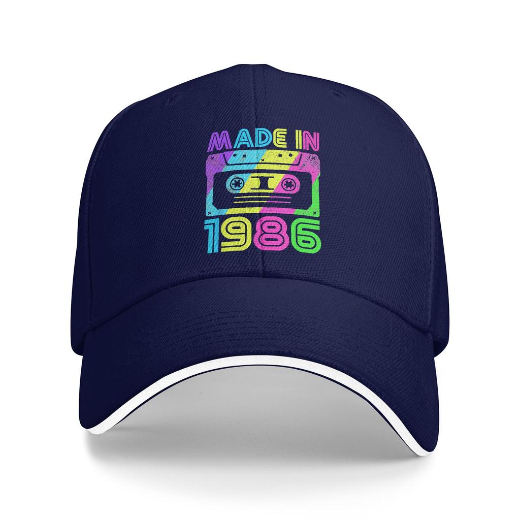 Made In 1986 Cassette Birthday 80s Baseball Cap  Design Print Trucker Hat Spring Unisex Men Kpop Rock Baseball Caps