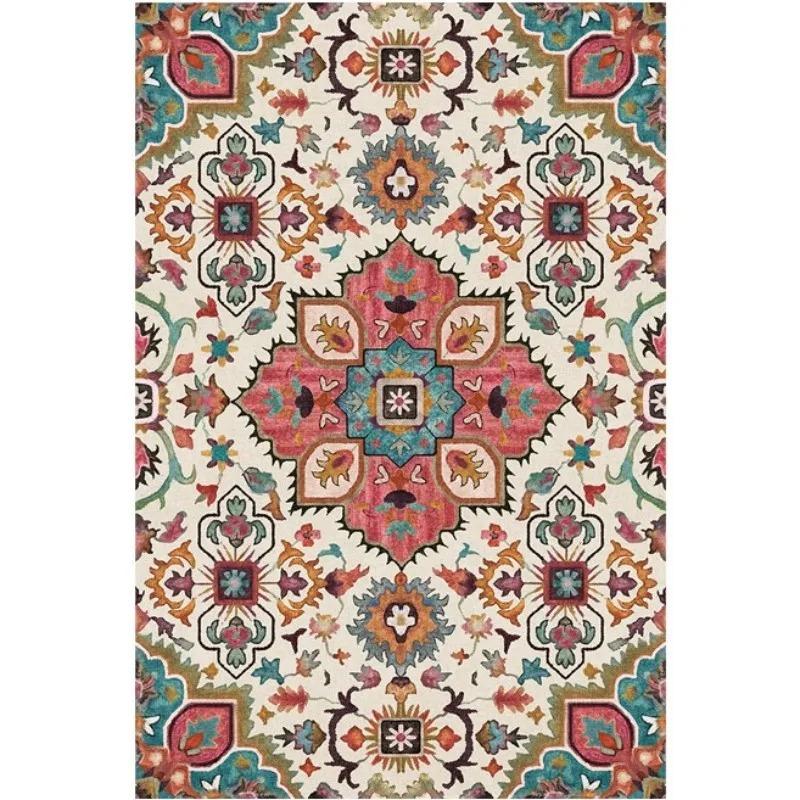 Dywan w stylu etnicznym vintage do sypialni, domu, hotelu, miękka mata z możliwością prania, dekoracja salonu, przedpokoju, szatni, dywanik pod stolik kawowy