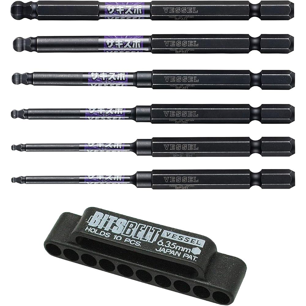 [Amazon.co.jp Exclusive] VESSEL (VESSEL) Ball Point Screwdriver Bits Set of 6 (with Holder) SS16B...