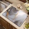 Absorbent Anti-slip Coffee Dish Mats Marble Print Kitchen Absorbent Draining Mat Drying Mat Quick Dry Bathroom Drain Pad