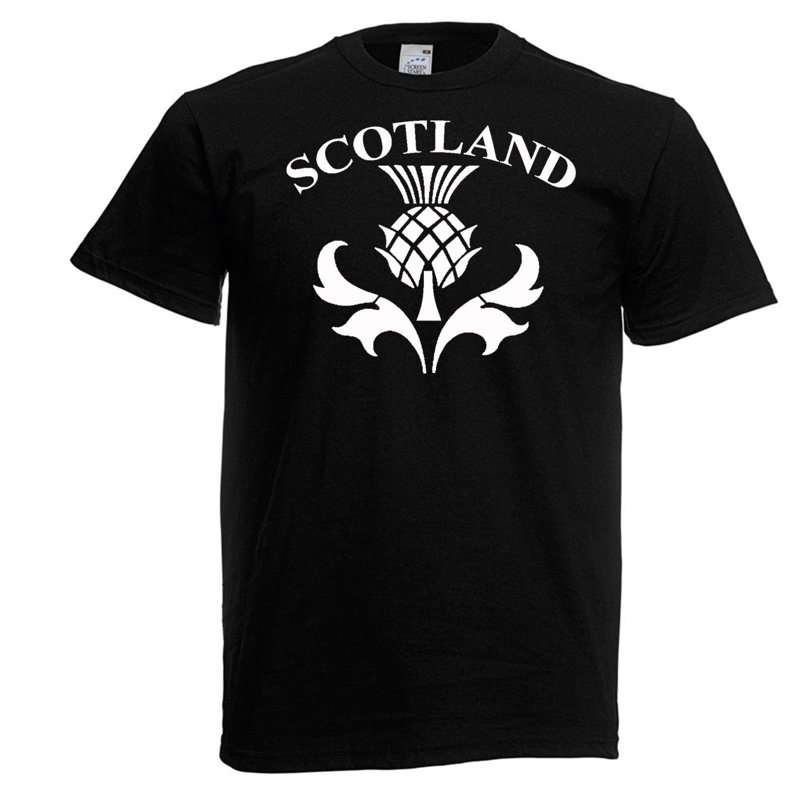 Adults Scotland National Flower Scottish Thistle Sports Unisex Black TShirt 2XL