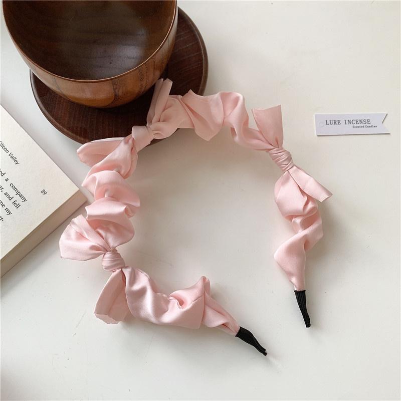 Sweet Satin Knot Hairbands for Women Candy Colors Handmade Bow Hair Hoop Korean Girl Ins Hair Accessories