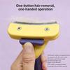 Curved Pet Deshedding Brush - One-Button Hair Removal Grooming Tool for Dogs & Cats