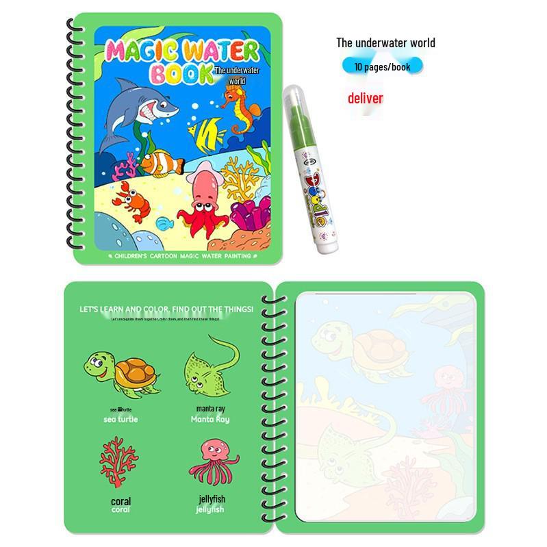 Children s Magic Water Painting Book: Reusable Color Doodle Album with Clear Water Pen for Kindergarten