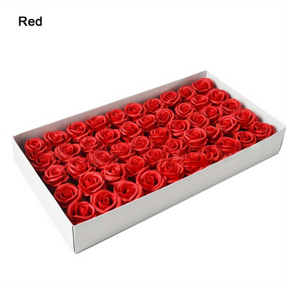 50pcs Handmade Soap Roses, 4 Layer Roses, DIY Flower Head, Wedding Rose Flowers Decor, Valentine's Day Romantic Bouquet