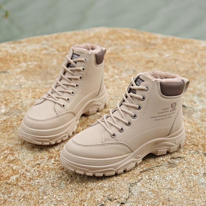 Hohe Baumwollstiefel für Damen, gefütterte und verdickte neue Winter-Schneestiefel, vielseitige Plüsch-Baumwollschuhe mit dicker Sohle für Damen