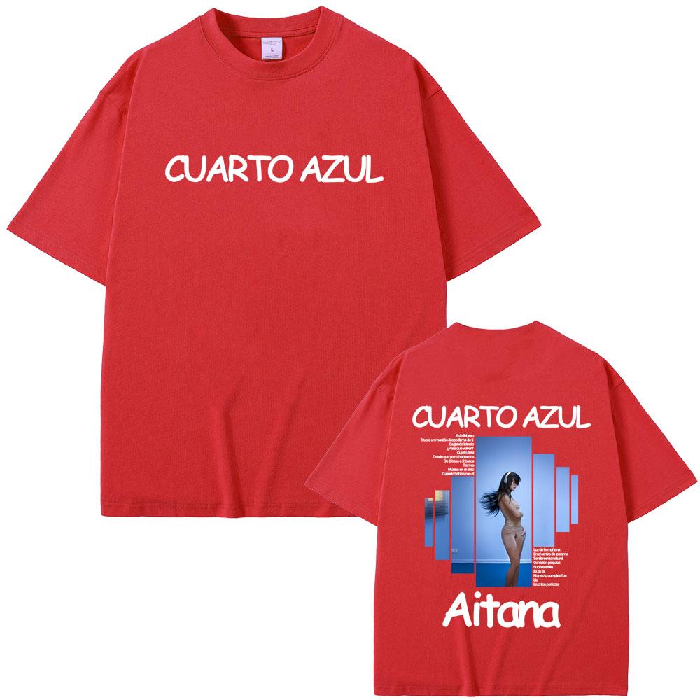 Singer Aitana Cuarto Azul Album Graphic T Shirt Men Women Fashion Aesthetic Short Sleeve Tshirt Cotton Casual Oversized Tshirt