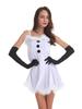 European & American Christmas Costumes: Adorable White Furry Snowman Outfits for Couples, Perfect for Holiday Parties
