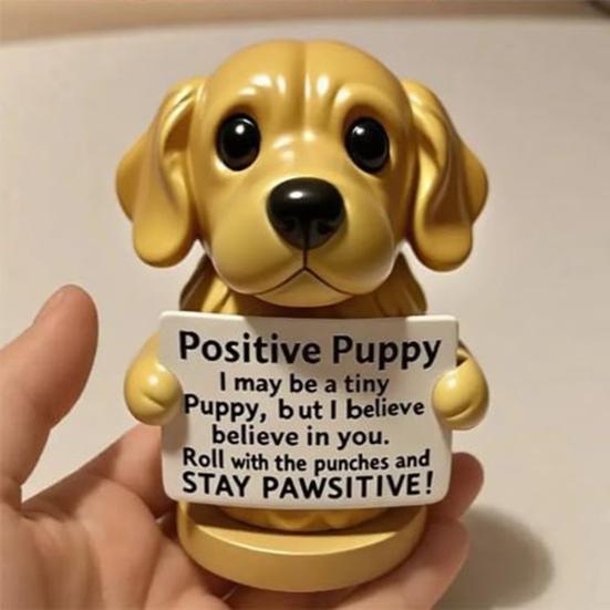 Emotional Support Puppy Statue Positive Dog Ornament Puppy Figurine