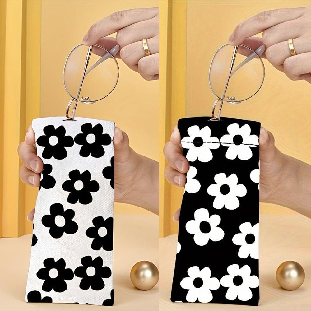 Floral Print Glasses Bag Waterproof Sunglasses Pouch Korean Style Eyewear Storage Bag For Women