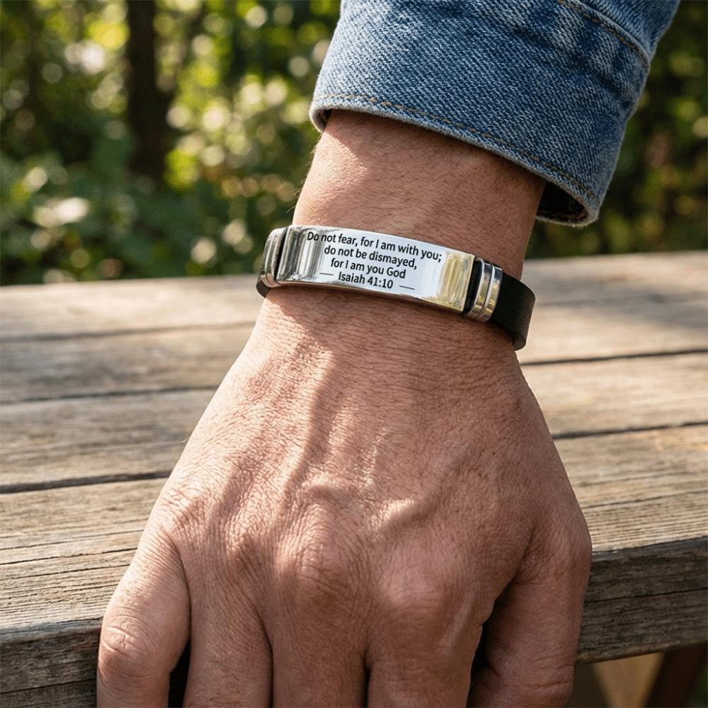 Black Stainless Steel Christian Faith Bracelet Silicone Material Inspirational Bracelet Events