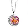 Luminous Twelve Constellations Double Sided Rotating Moon Women's Jewelry Friendship Perfect Gift Pendant Necklace