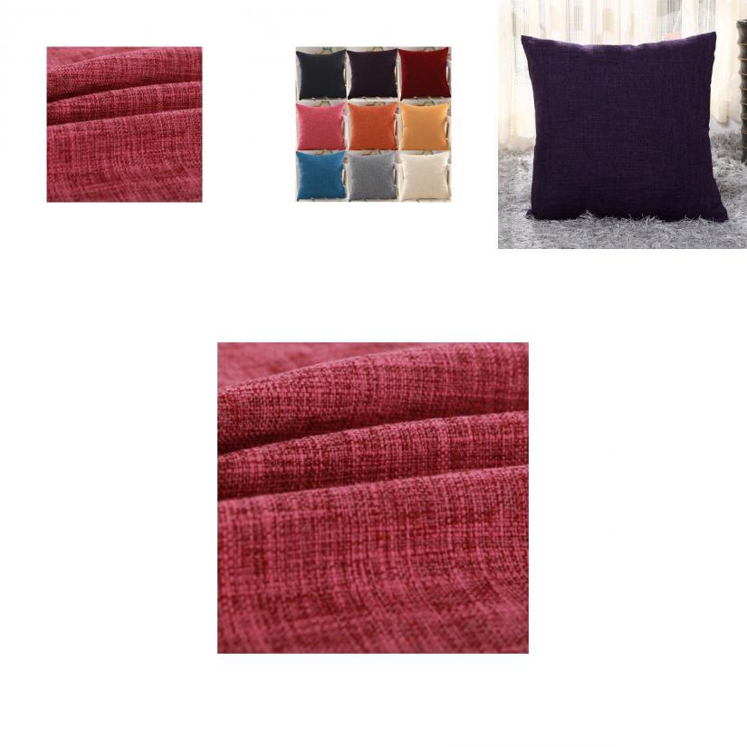 Luxurious Plain Solid Color Throw Pillow Case For Home Decor Linen Cotton Cushion Cover