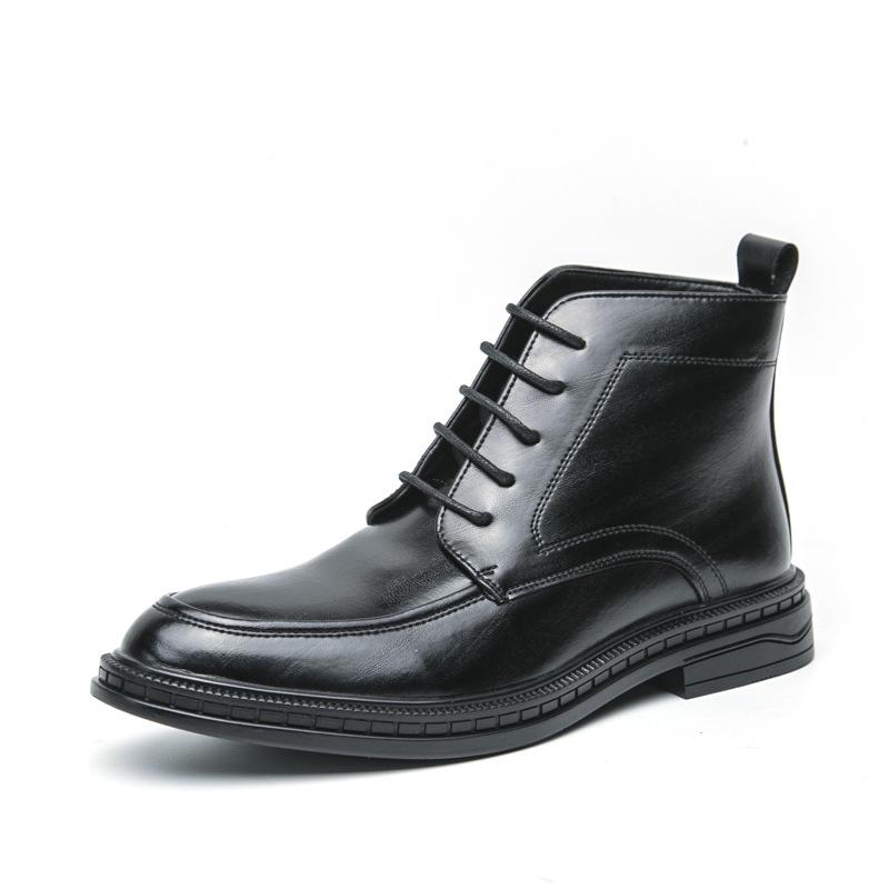 Men s Formal Pointed Toe Martin Boots - British Style, High-Top Leather, Large Sizes Available 43
