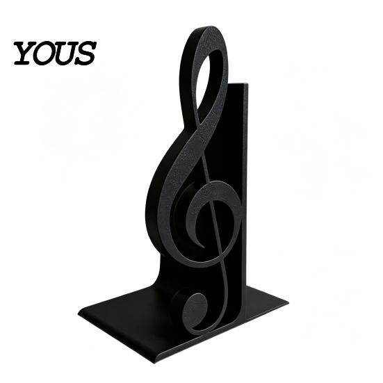 Matte Surface Book Stopper 3D Printed Music Note Bookend, Decorative Shelf Organizer, Modern Desk Decor for Home Themed Gift Office Study, Heavy Base