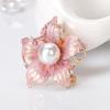 Day Brooch Enamel Flower Design Brooch with Imitation Pearl Rhinestones Inlaid Weddings