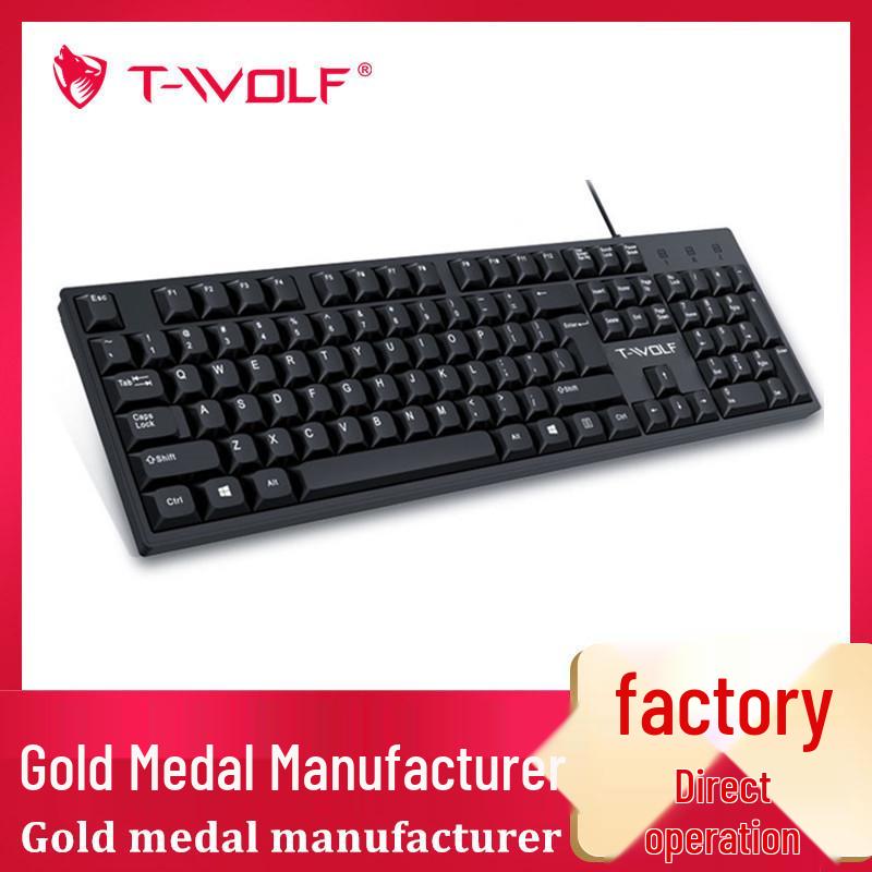 Teclado USB con Cable T-WOLF T15 para Oficina, Portátil y Escritorio