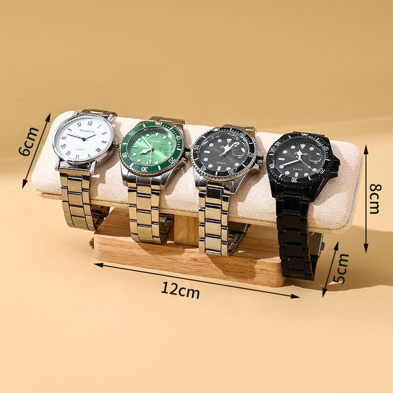 

Деревянное основание Т-образная подставка для браслетов из ПУ кожи и бархата, держатель-органайзер для хранения ювелирных изделий, часов, браслетов, резинок для волос