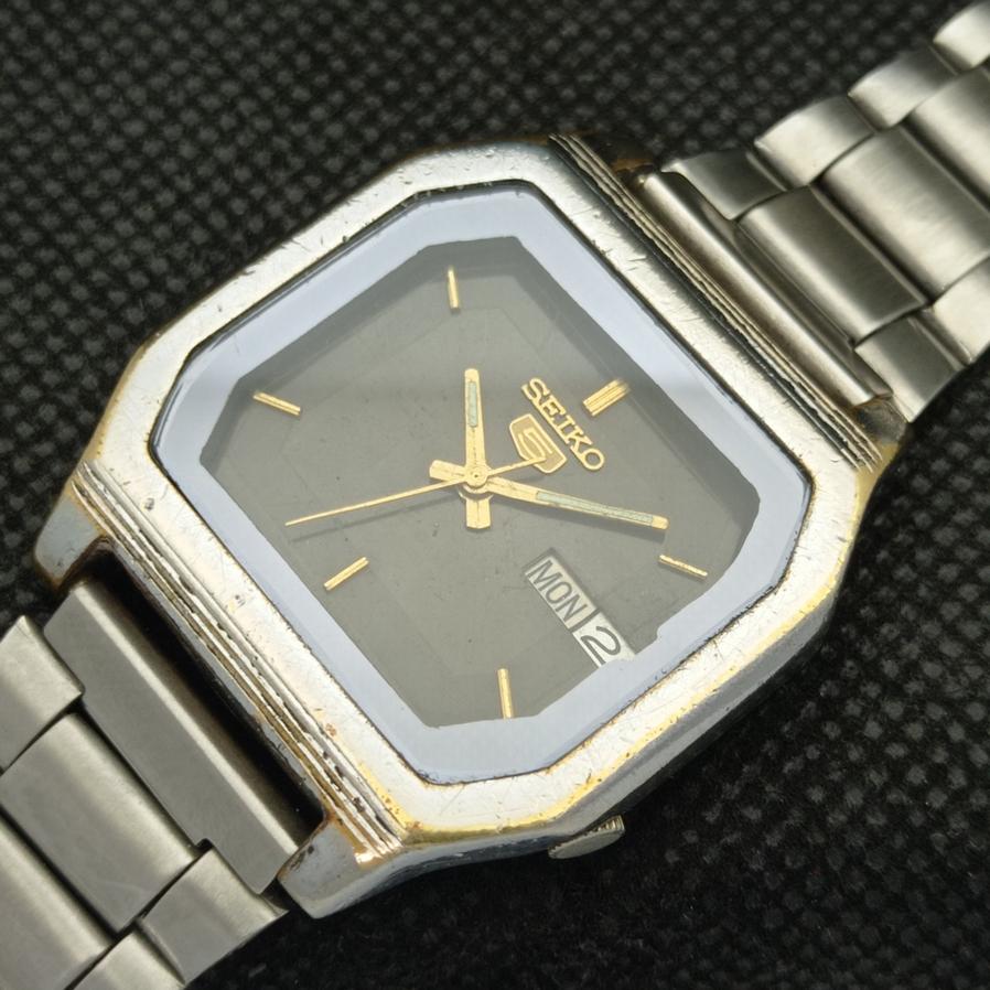 USED ELEGANT SEIKO 5 7019A MENS AUTOMATIC JAPAN ORIGINAL DIAL WATCH A416113-2 R10621f-a416113