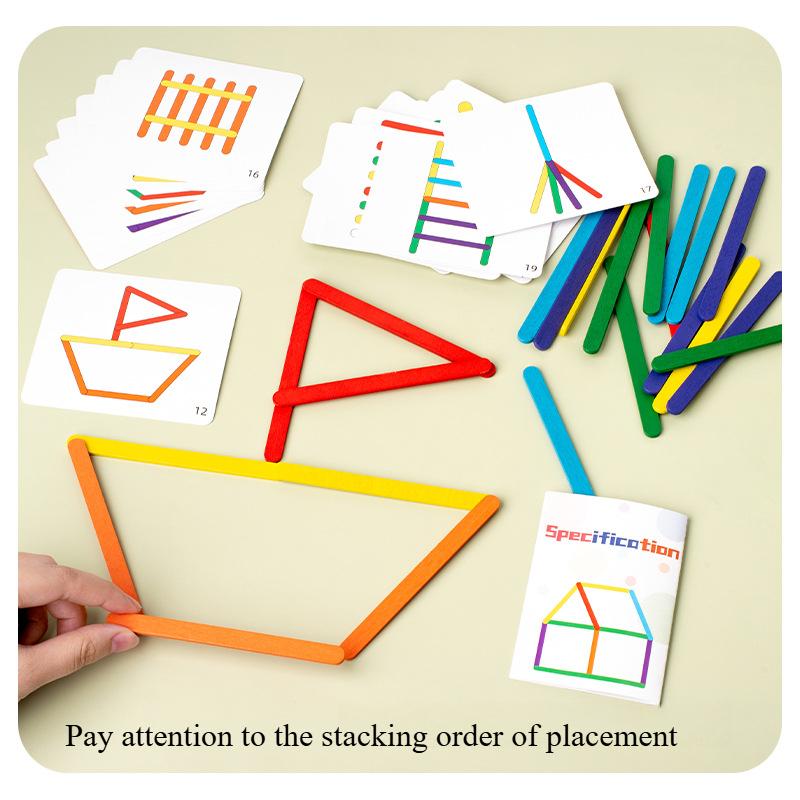 Wooden children's logical thinking early education puzzle, baby color cognition puzzle, building blocks puzzle, wooden toys