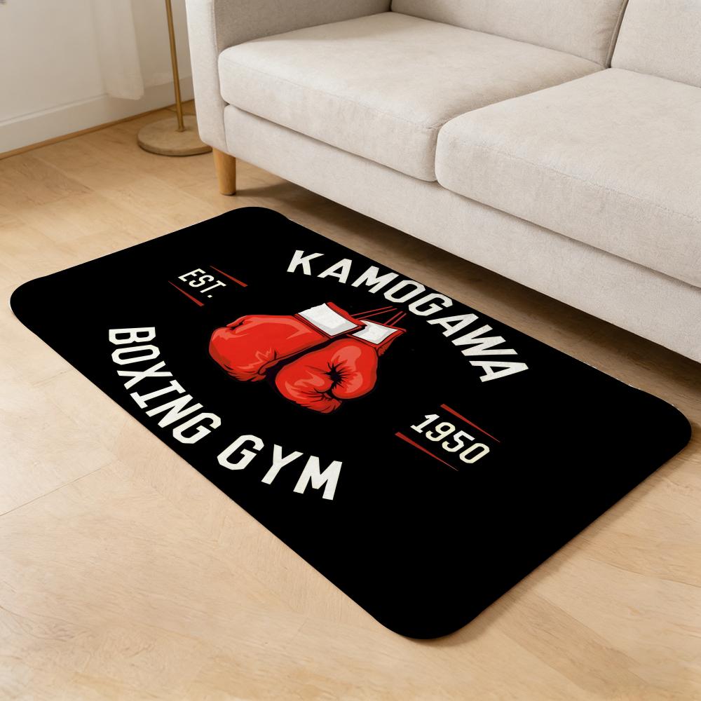 anime H-Hajime no Ippo Floor Mat Flannel Door Mat Non-Slip Absorbent Washable Indoor Home Rug