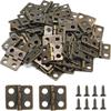 50Pcs Antique Bronze Flat Mini Box Hinges, Tiny Vintage Iron Hinges With 200 Screws For Wooden Jewelry Craft Dollhouse Cabinet